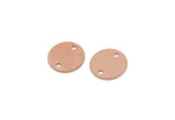 Copper Round Tag, Raw Copper Round Charms With 2 Holes, Blank Findings (10x0.80mm) SMP3334