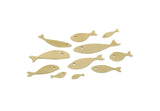 Brass Fish Charm, 2 Sets Raw Brass Fish Charms, Blanks, Findings SMP3091