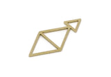 Brass Triangle Charm, 10 Raw Brass Triangle Charms, Geometric Findings (29x13.5x0.80mm) SMP3039