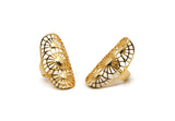 Gold Boho Ring, Gold Plated Brass Adjustable Rings Mn73 Q0541