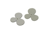 Steel Flower Charm, 24 Stainless Steel Flower Shaped Charms With 1 Hole, Findings (18x14x0.50mm) SMP3065