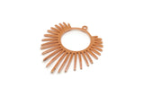 Copper Sun Charm, 4 Raw Copper Sun Charms With 1 Loop, Earring Findings (33x29x0.80mm) SMP2789