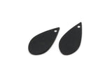 Black Drop Charm, 12 Oxidized Black Brass Drop Charms With 1 Hole, Earrings, Findings (16x8x0.60mm) A5947