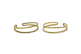 Brass Wire Cuff, Raw Brass Double Wire Bracelet Bangle Brc252- V003
