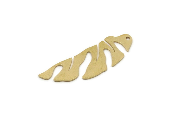 Brass Leaf Charm, 6 Raw Brass Monstera Leaf Charms With 1 Hole, Leaf Earring Charms (35x11x0.80mm) SMP2835