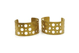 Swiss Cheese Bracelet, Raw Brass Cuff Bracelets (150x37x0.80mm) Brc114