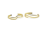 Brass Bracelet, Raw Brass Bracelet Double Wire İrregular Shaped Bangle (61x13x2mm) BRC188