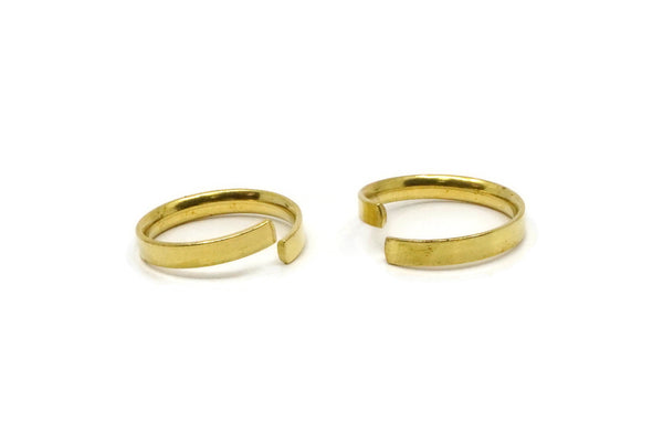 Brass Adjustable Ring, 5 Raw Brass Adjustable Rings (18mm) Mn75
