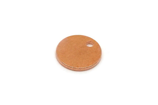 Copper Round Tag, 24 Raw Copper Round Charms With 1 Hole, Stamping Tags, Personalized Letter Tag, Geometric Findings (8x0.80mm) SMP2793