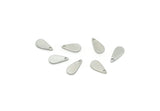 Silver Drop Charm, 12 Silver Tone Tiny Drop Charms With 1 Hole, Earrings, Findings (8x4x0.80mm) SY0332
