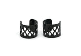 Black Boho Ring, 4 Oxidized Brass Black Adjustable Ring Settings - 16-17mm / 23 Gauge Mn25 S682