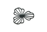 Black Flower Charm, 6 Oxidized Black Brass Flower Charms, Charm Pendants (30x28x0.60mm) A6265