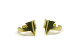 Brass Triangle Ring, 2 Raw Brass Adjustable Triangle Ring N0089