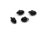 Black Acorn Bead, 4 Oxidized Black Brass Acorn Beads With 1 Loop, Connectors, Beads (10x6mm) BS 2207