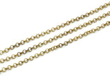 Brass Chain, 1 Meter Raw Brass Open Link Rolo Belcher Chain (4.5mm) Z103