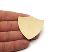 Brass Rosette Blank, 2  Raw Brass Stamping Blanks, Shield Without Holes (50x46x0.80mm) SMP2883