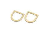 D Shape Rings, Raw Brass D Shape Charms, Connectors, Geometric Findings (17x17x1mm) SMP2975