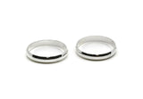 Silver Circle Connector, 2 Silver Tone Brass Circle Connectors (30x1.5x5mm) D1546