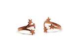 Copper Star Ring - 5 Raw Copper Adjustable Star Ring Settings - 16-17mm / 23 Gauge Mn81