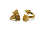 Raw Brass Triangle Ring, Boho Ring, Ethnic Ring, Square And Triangle Ring U056