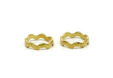 Brass Wavy Ring, 2 Raw Brass Wavy Rings (16mm) N0355