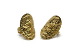 Brass Oval Ring, Raw Brass Textured Adjustable Oval Rings E259