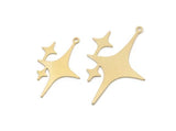Brass Charm, Raw Brass North Star Charms With 1 Loop, Pole Star Findings, Earring Charms, Pendant Charms (40/30x0.60mm) SMP3015
