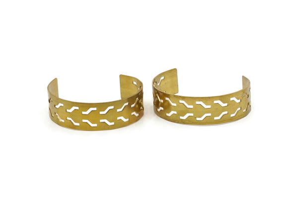 Brass Zigzag Cuff, Raw Brass Zigzag Cuff Bracelet Blank Bangles Without Holes (20x145x1mm) BRC147