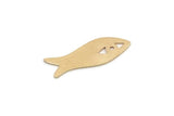 Brass Fish Blank, 10 Raw Brass Fish Blanks, Findings (21.5x7x0.60mm) SMP2941
