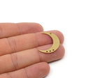 Brass Moon Charm, 6 Raw Brass Crescent Moon Charms With 4 Holes, Earring Findings (27x7x0.80mm) SMP2873