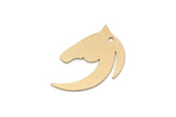 Brass Horse Charm, 10 Raw Brass Horse Charms With 1 Hole, For Jewelry Making (25x17x0.60mm) SMP2997