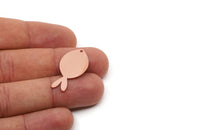 Copper Fish Charm, 2 Pieces Raw Copper Fish Charms With 1 Hole, Findings (30x15x0.80mm) SMP2847 SY0360