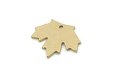 Brass Leaf Charm, 6 Raw Brass Plane Tree Leaf Charms With 1 Hole, Findings (18x22x1.5mm) SMP3036