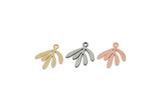 Leaf Charm, Raw Brass/Stainless Steel/Raw Copper Leaf Charms With 1 Loop, Findings (14x13mm) A3891