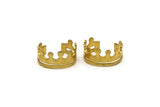 Brass Tiara Ring - 5 Raw Brass Adjustable Tiara Ring Settings (16x17mm / 23 Gauge) MN26