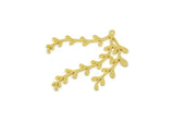 Gold Leaf Charm, 2 Gold Plated Brass Branch Charms With 1 Loop, Charm Pendants (38x33x0.80mm) SMP1016 A3174