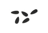 Black Drop Blank, 100 Oxidized Black Brass Textured Tiny Drop Blanks (7x3x0.80mm) M01412