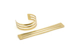 Brass Striped Cuff - Raw Brass Cuff Bracelet Bangle (25x156x0.80mm) BRC135