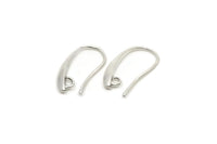 Silver Hooks, Ear Wires, 6 Antique Silver Plated Brass Earring Wires, Earring Hooks (18x10mm) Bs 1023--Y026