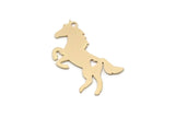 Brass Horse Charm, 8 Raw Brass Horse Charms With 1 Loop, For Jewelry Making (30x16x0.60mm) SMP2994