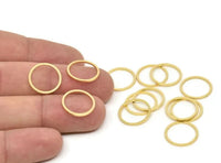 15mm Circle Connectors, 12 Gold Plated Brass Circle Connectors (15x0.80mm) A3346 Q0521