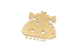 Brass Ladybug Charm, 6 Raw Brass Ladybug Shaped Charms, Insect Jewellery, Blank Findings (23x25x0.60mm) SMP2938