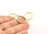 Brass Circle Earring, 8 Raw Brass Circle Stud Earrings (20x1.5x1.5mm) E008 A1265