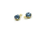 Brass Bead, 8 Light Sapphire Crystal Rhinestone Beads Brass Setting for SS24 - 5.3mm SS24 S406 Y293