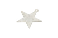 Silver Star Charm, 12 Antique Silver Plated Brass Star Charms (24x23x0.40mm) Brs 493 A0265
