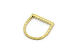 Brass Ring Charm, 4 Hammered Raw Brass Boho Rings 16.5mm N0208