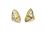 Brass Leaf Ring, Raw Brass Adjustable Leaf Rings N0030