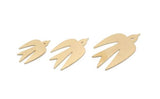 Brass Bird Charm, Raw Brass Bird Charms, Charm Pendants, Earring Findings (19/24/29x0.60mm) SMP2942