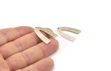 Silver Geometric Charm, 6 Antique Silver Plated Brass V Shaped Charms With 1 Hole, Pendants, Findings (25x18x0.70mm) B0241