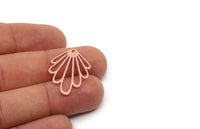 Copper Leaf Charm, 2 Pieces Raw Copper Flower Charms With 1 Hole, Findings (27.5x20x0.80mm) SMP2842